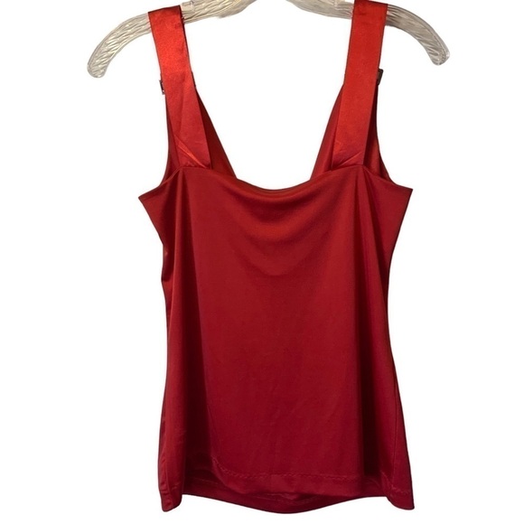 CALVIN KLEIN Petites Ruby Red Knit Satin Tank Size Small Petite - Picture 3 of 6